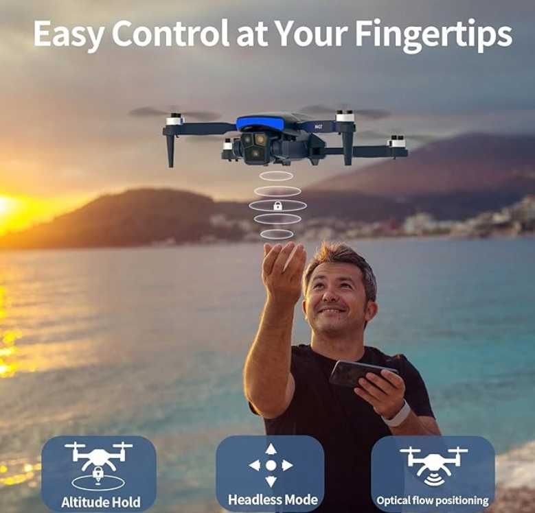 Dron K417 - 1080p, Światła, FPV WiFi, Składany, Dla Początkujących