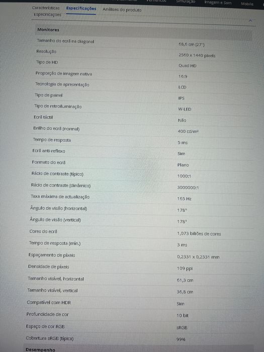 Monitor Lenovo 27 G27q-20 IPS FHD 165hz 2k