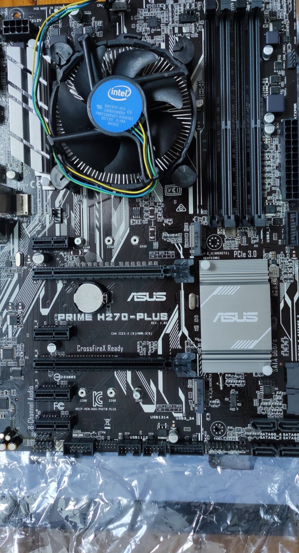 Комплект Материнська плата Asus Prime-h270+ intel G3930 кулер