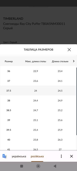 Жіночі черевики Timberland р.8.5-25.5см