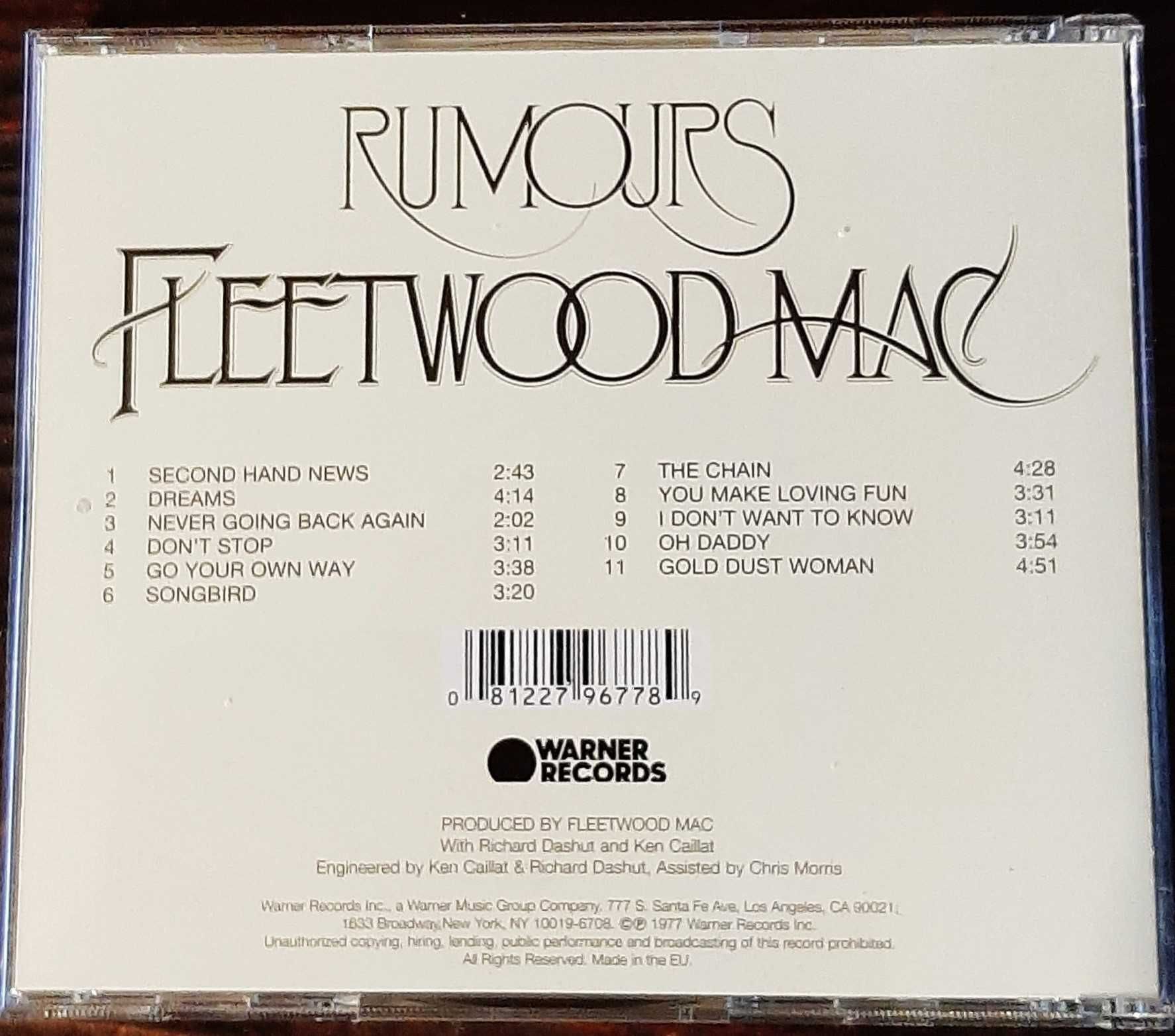 Polecam Kultowy Album CD Kultowego Zespołu FLEETWOOD MAC - Rumours