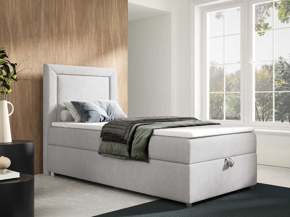 Łóżko KONTYNENTALNE SINGIEL z pojemnikiem 70x200 80x200 90x200 100x200