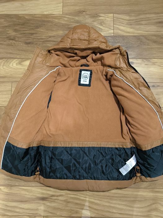 Zimowa kurtka chłopięca 134 cool club smyk pikowana karmelowa  nowa