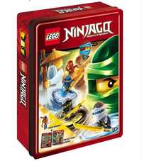 LEGO Ninjago metalowa puszka na klocki i inne akcesoria.