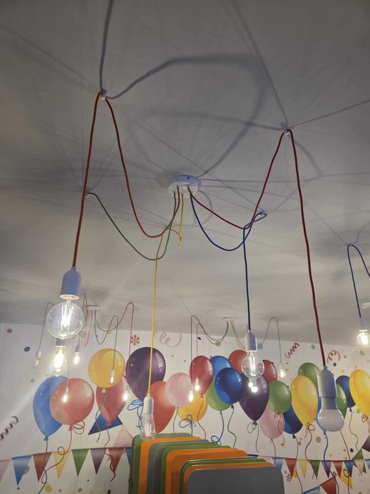 Kolorowa lampa wisząca pająk