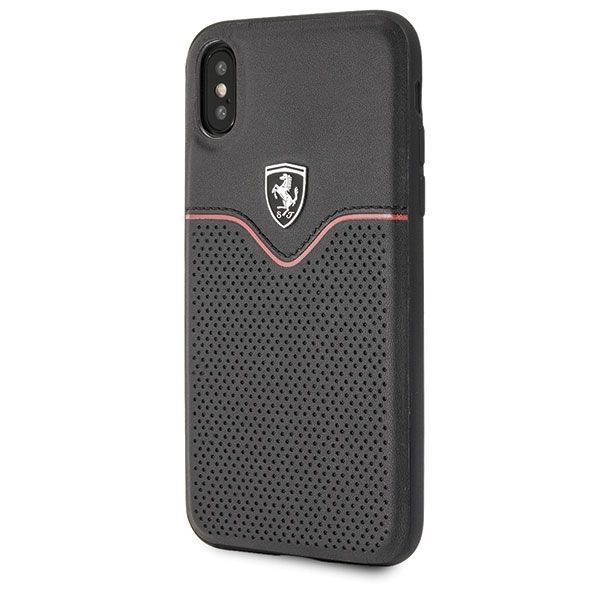 Etui Ferrari Victory iPhone X/Xs - Czarny Skóra Hardcase