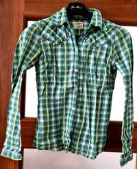 Zielona koszula w kratkę h&m r.36