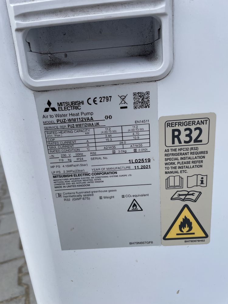 Pompa ciepła mitsubishi 11.2 kw EcoDan