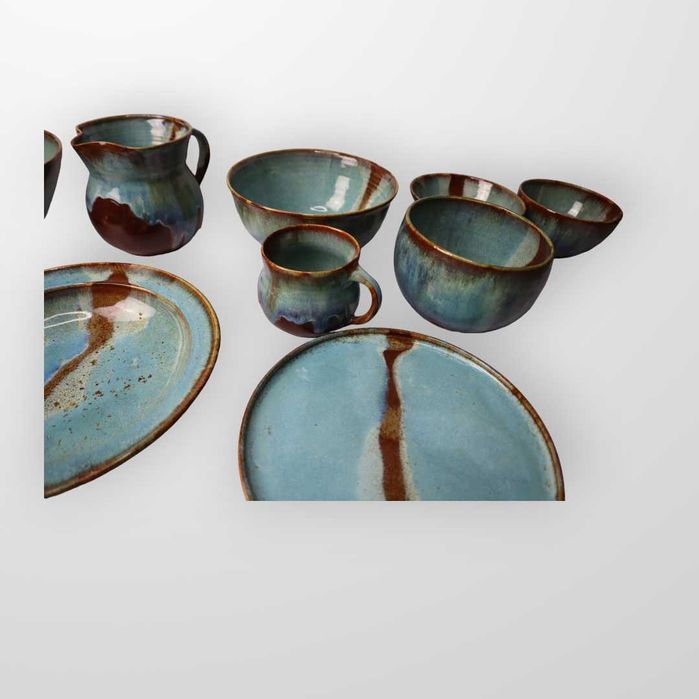Ceramika artystyczna serwis Design turkus B4/012041