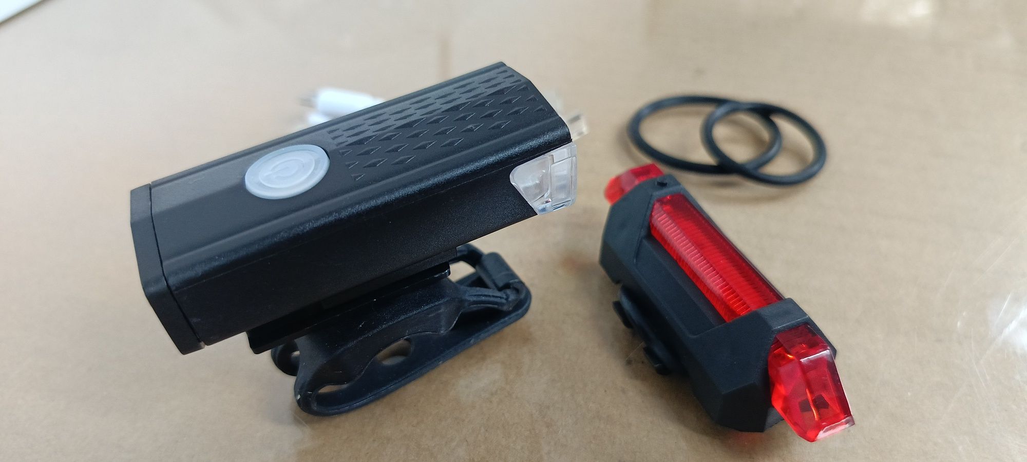 Lampki rowerowe Przód i Tył LED USB.