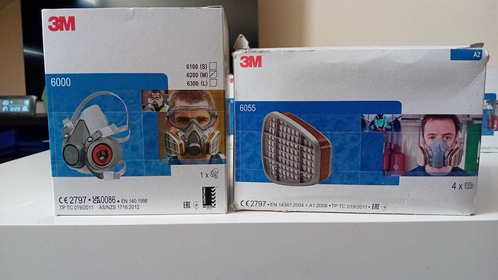 Zestaw 3M półmaska 6200 oraz karton filtrów 6055
