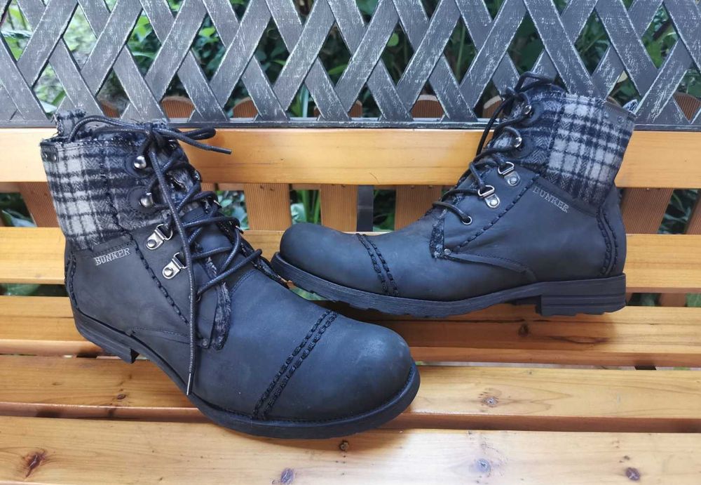 Trapery BUNKER Rozm.45 Skóra Naturalna Wkładka 29,5cm JAK NOWE