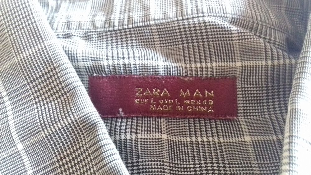 Camisa Zara Man cinzento L