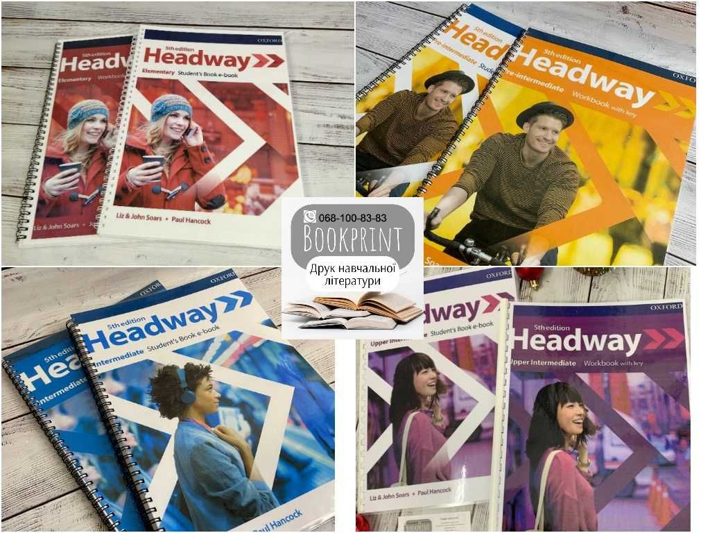 Headway 5th ed ВСІ РІВНІ книга+зошит + АУДІО