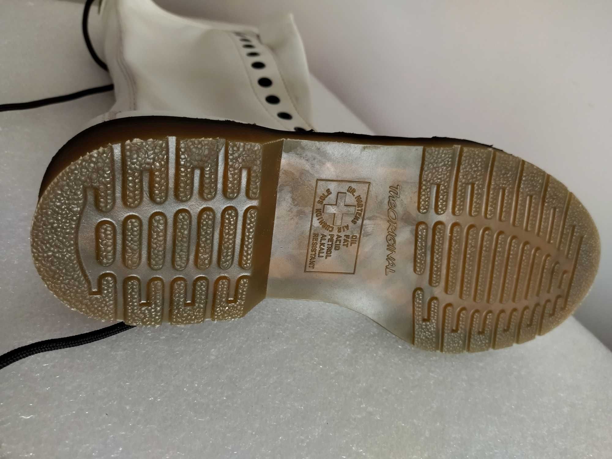 DR. MARTENS  białe skórzane  mega  cena okazja