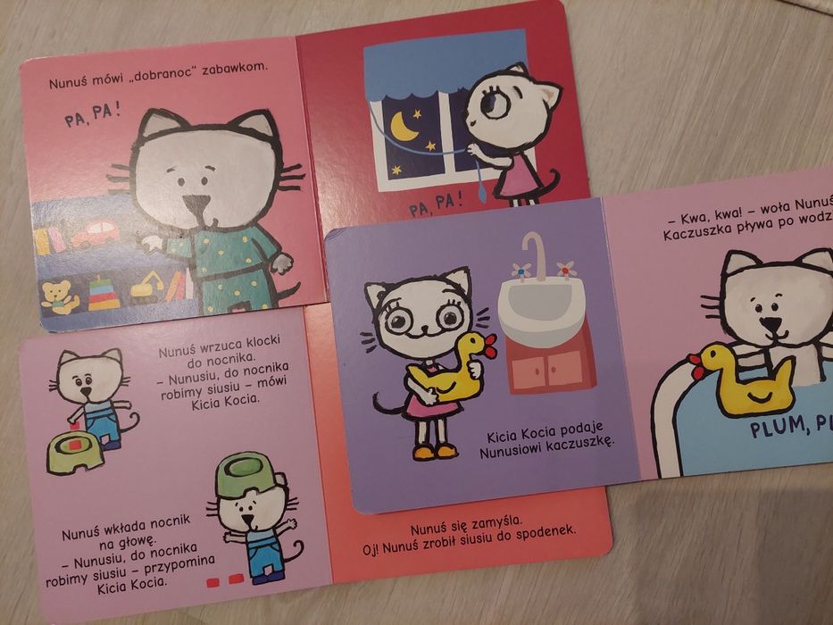 Paka ubrań dla dziewczynki Zara, Reflex i inne książki Kicia kocia