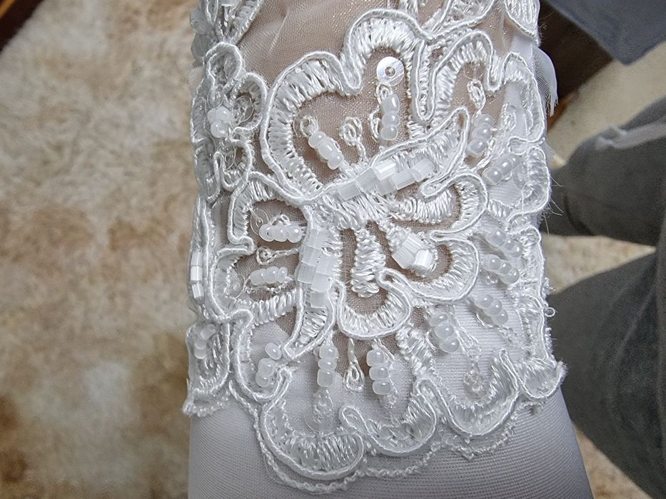 Перчатки свадебные белые білі рукавички костюм для танців