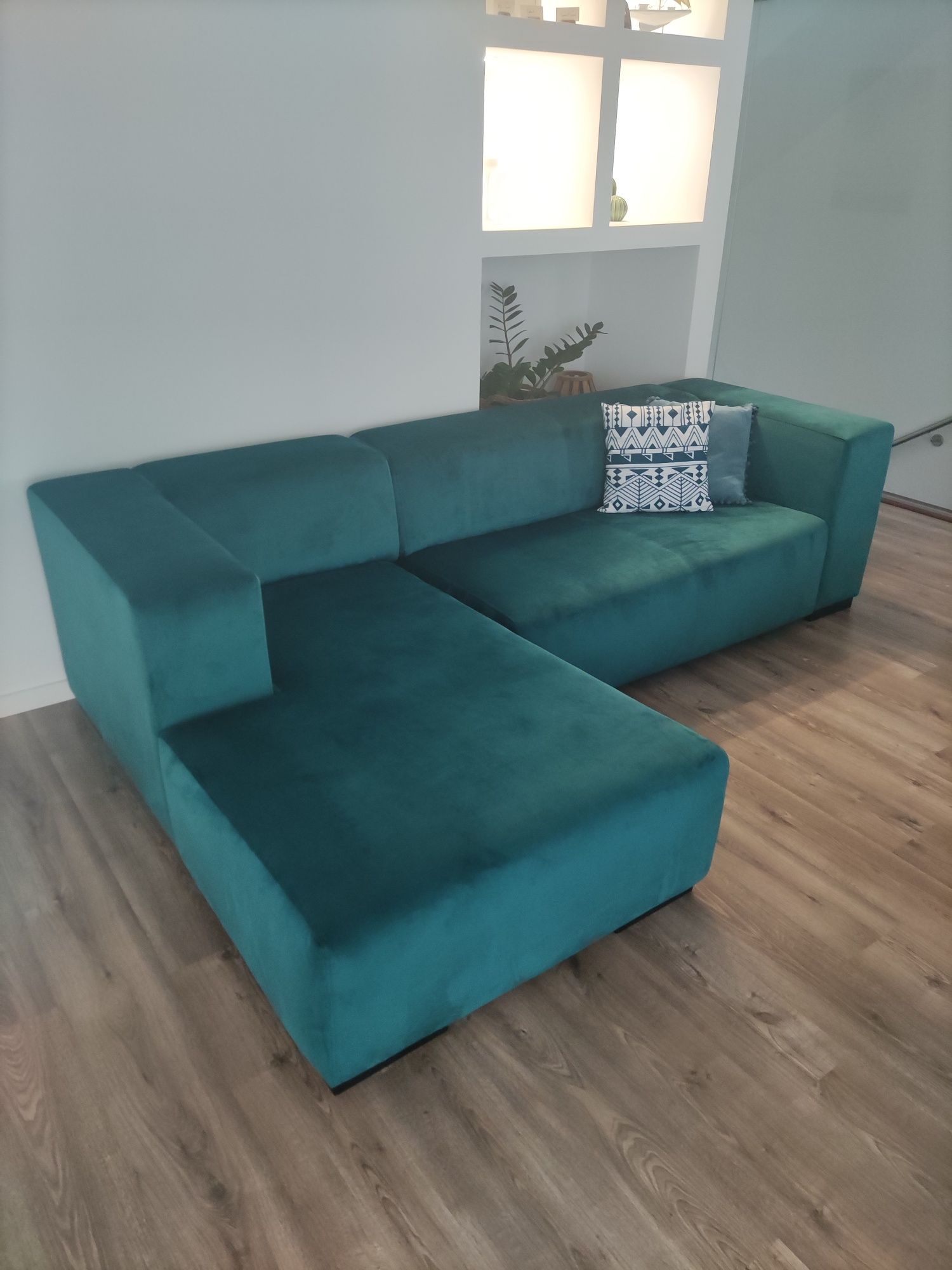 Sofá como novo 3 de lugares com chaise lounge