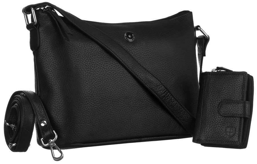 skórzana torebka damska w zestawie z portfelem - peterson