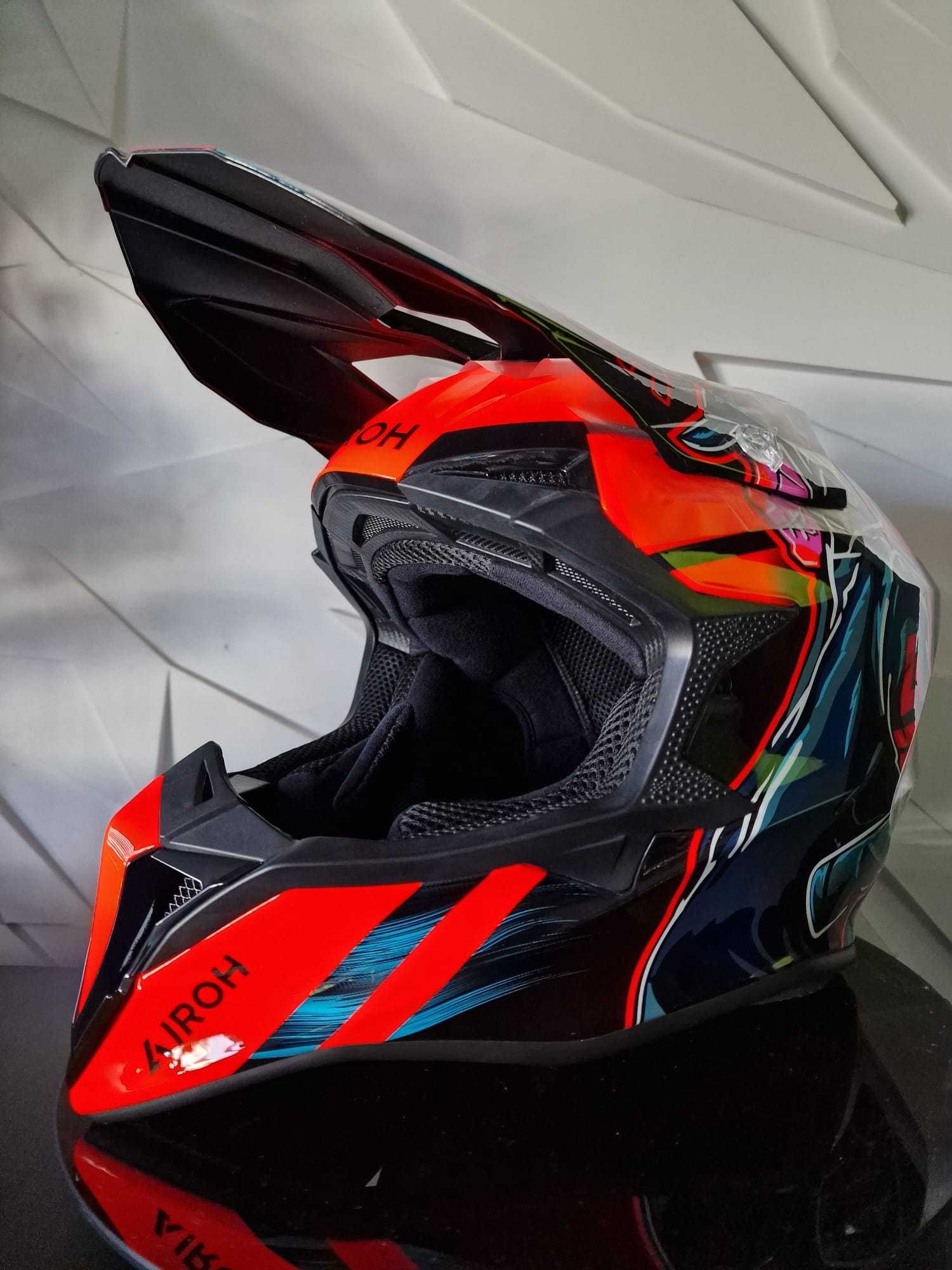 Kask cross Airoh Wraaap Cyber Orange Gloss 'S 'M 'L 'XL sklep GRATISY!