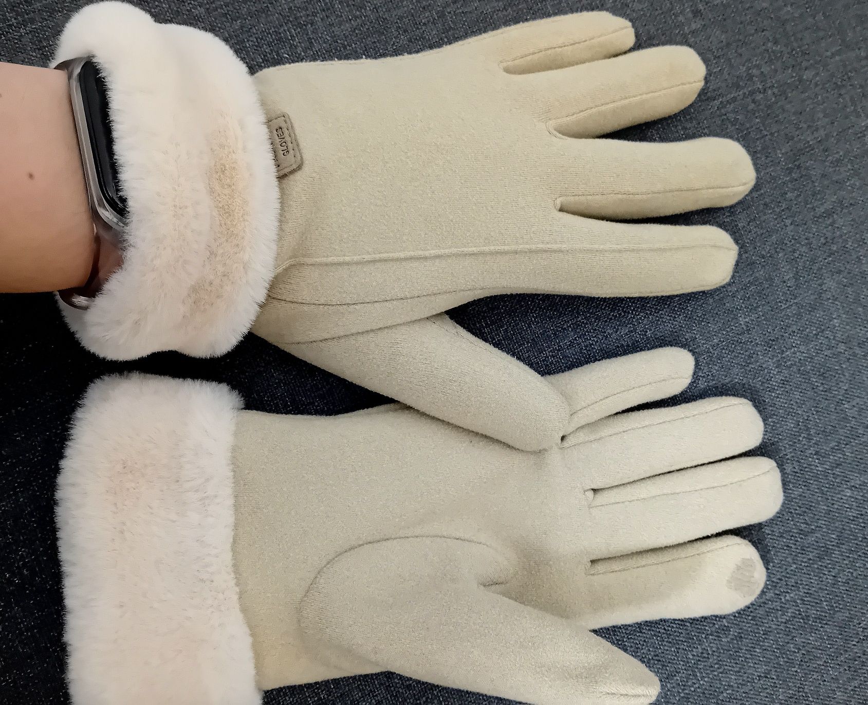 Damskie ocieplane rękawiczki zimowe
