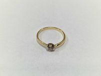 0.15 CT! Złoty pierścionek/ 585/ 1.45 gram/ R10.5/ Brylant/ Żółte złot