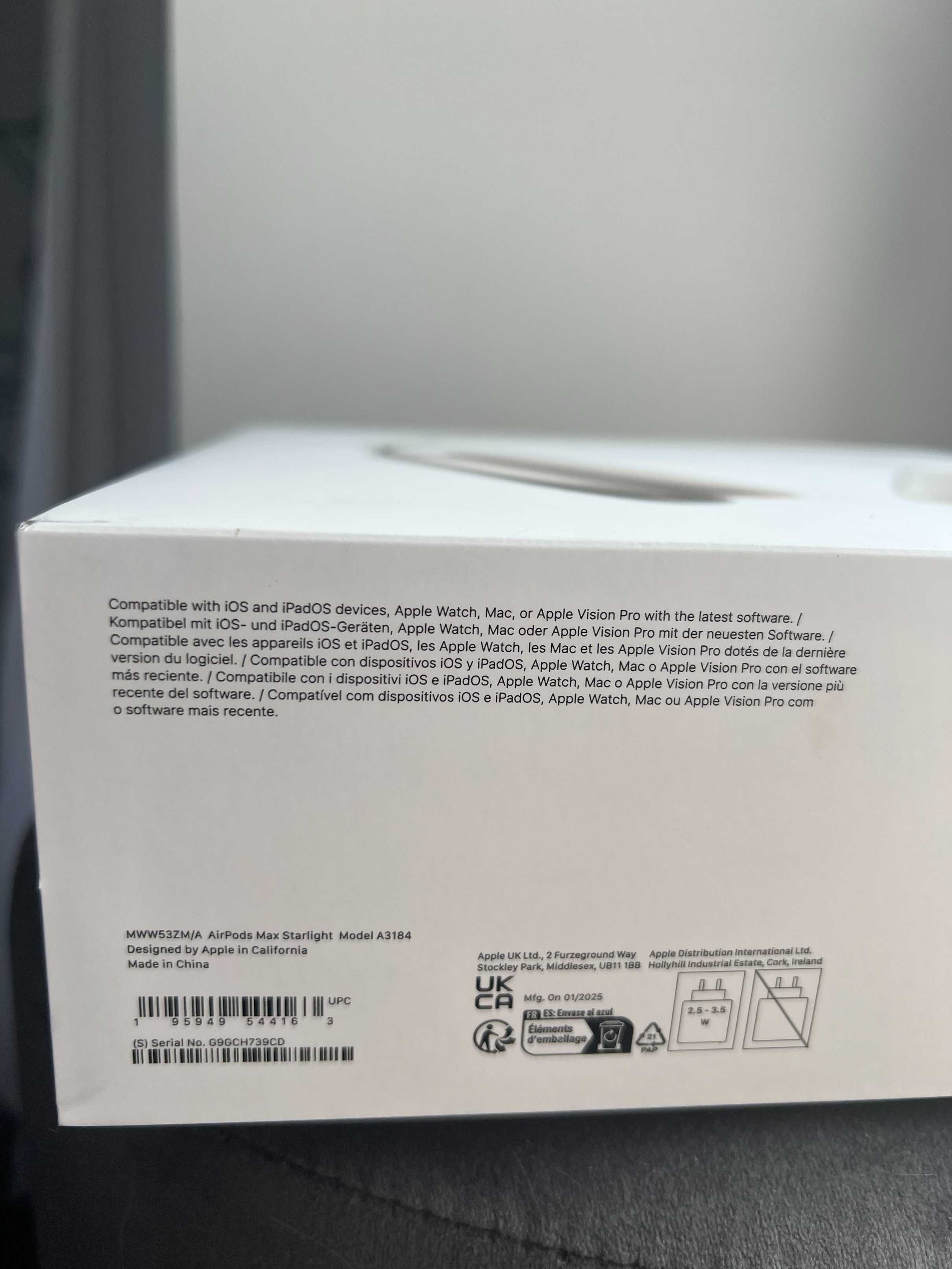 Nowe Apple AirPods Max Starlight 2 gen. Nie otwierane, Gwarancja