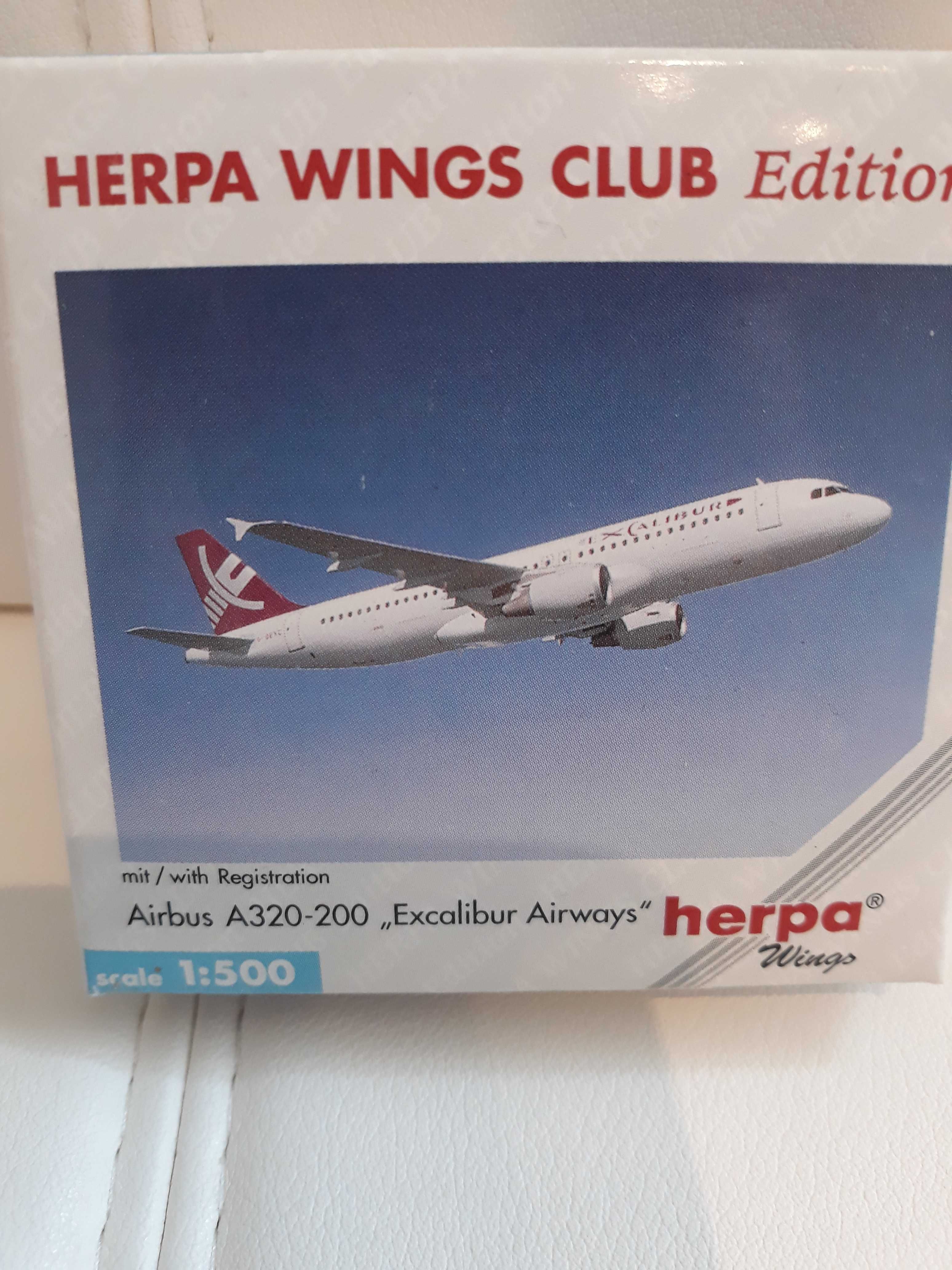 Herpa Wings Club 1:500 Excalibur Airways Airbus A320-200 nr 501750