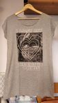 Bluzka T-shirt oversize M 38 szara nadruk Paris heart Manguun