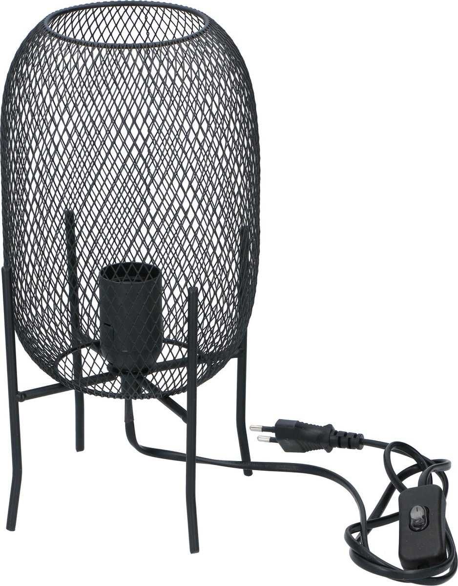 Lampa stołowa Grundig czarny 40 W metalowa siatka E27