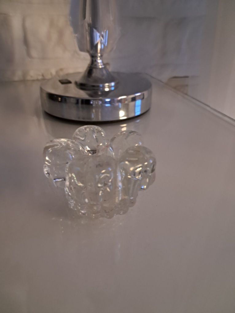 Kryształowy swiecznik szklany świąteczny