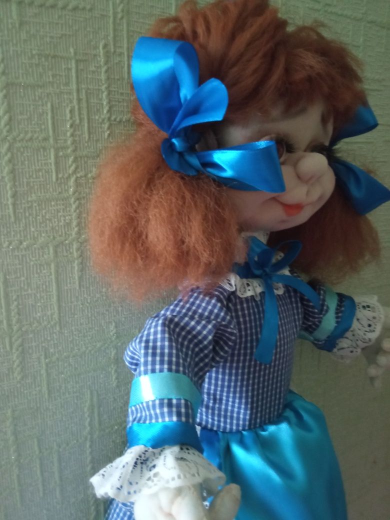 Интерьерная кукла- пакетница ручная работа Чулочная техника декор
