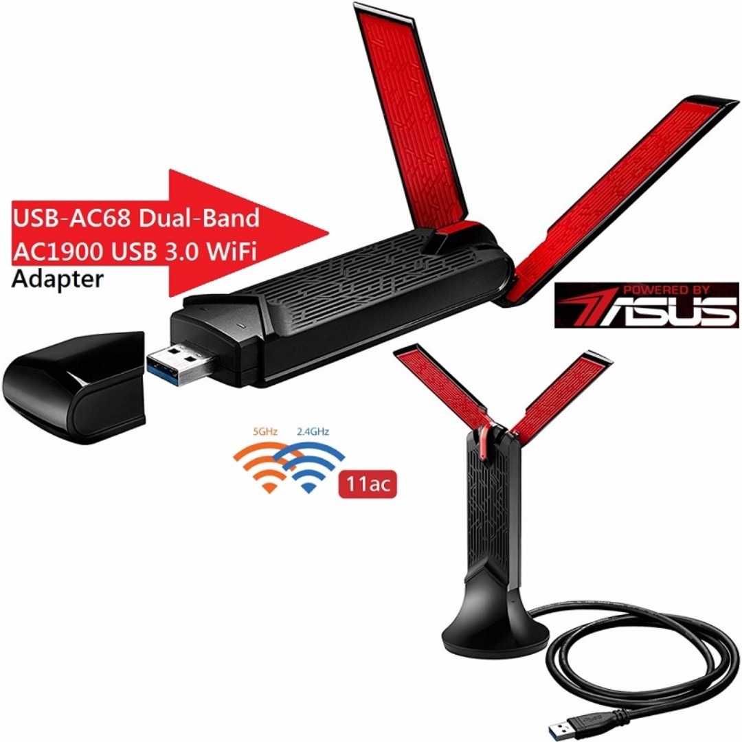 Asus AC68 - Adaptador USB Wi-Fi Dual-Band AC1900