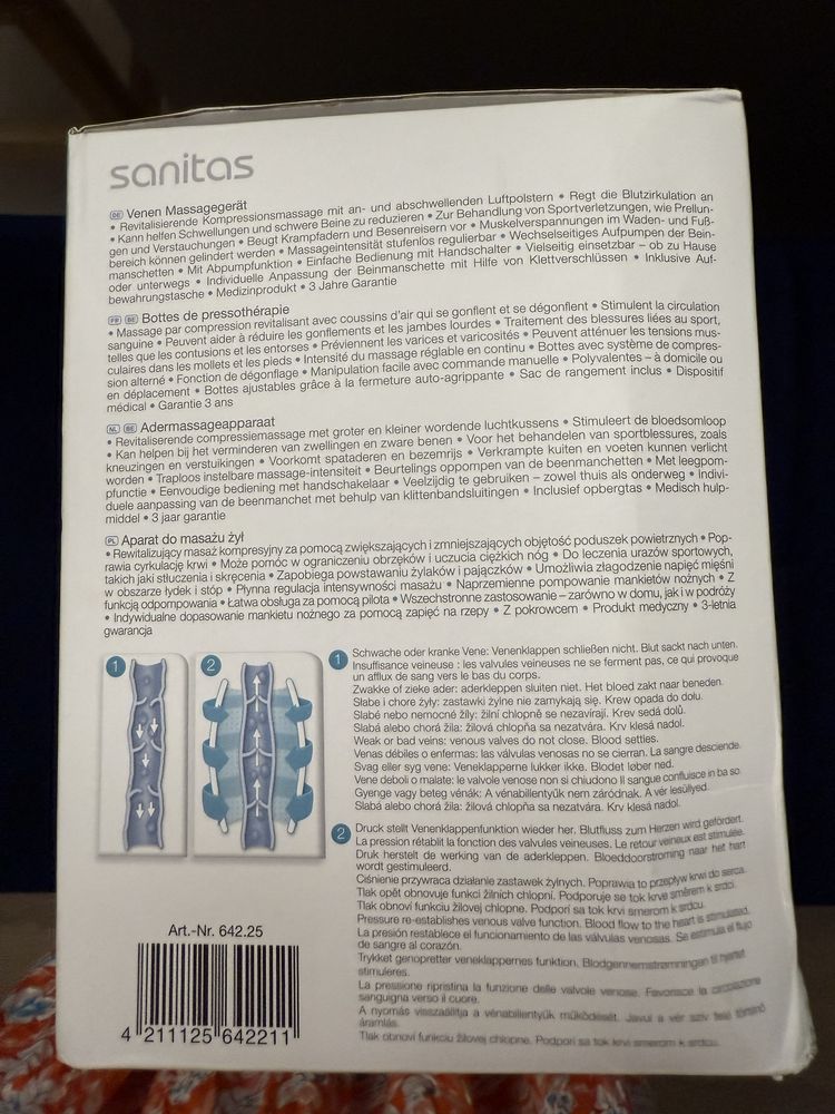 SANITAS Urządzenie do masażu kompresyjnego nóg