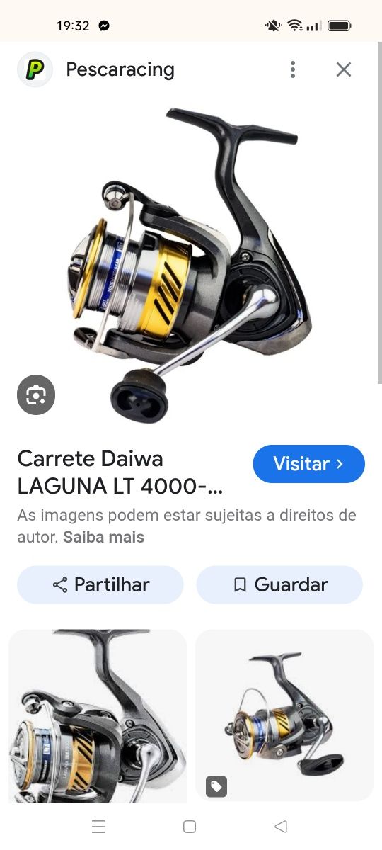 Troco carreto daiwa laguna 4000 novo por cana de pesca de 4 metros