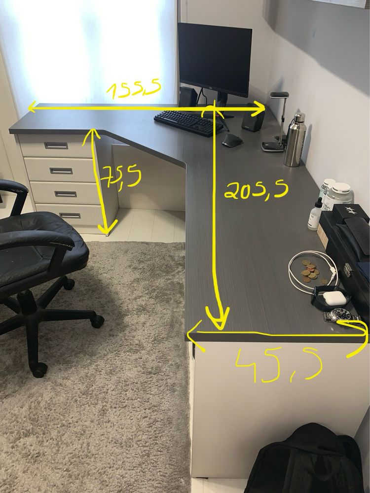 Quarto Solteiro - Secretária + Cama Dupla + Prateleira