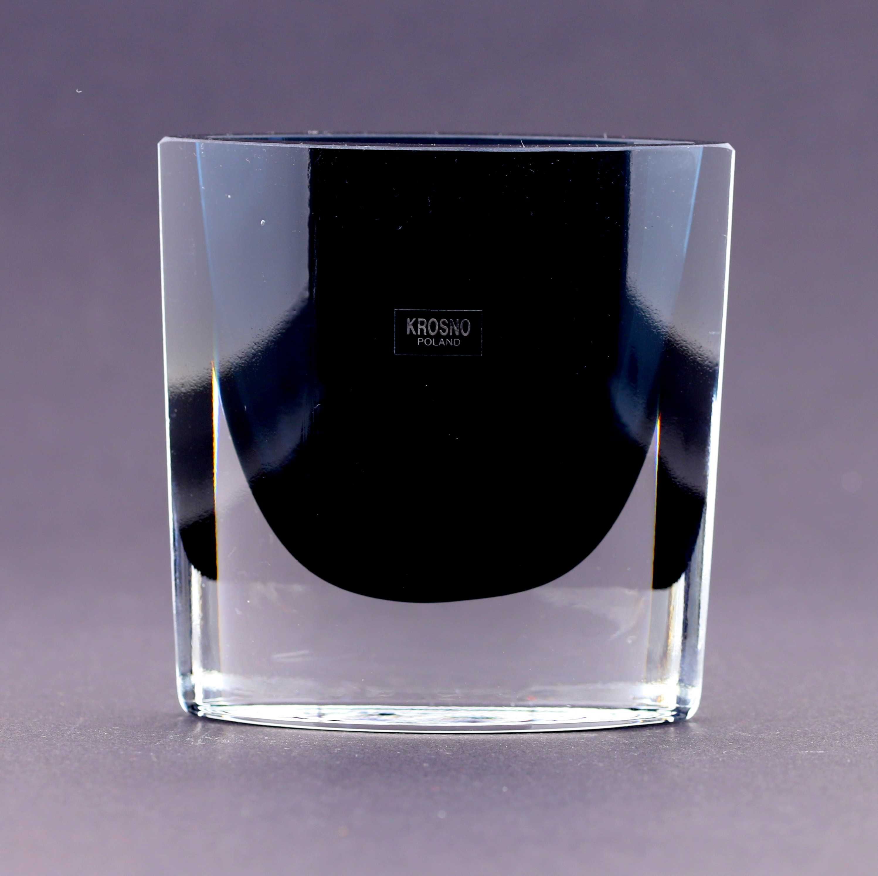 KROSNO Gołębi szklany wazon barwiony w masie vintage New LOOK