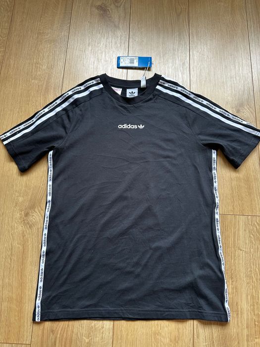 Koszulka z nadrukiem ADIDAS dla dziewczynek 13–14 lat, czarna, bawełna