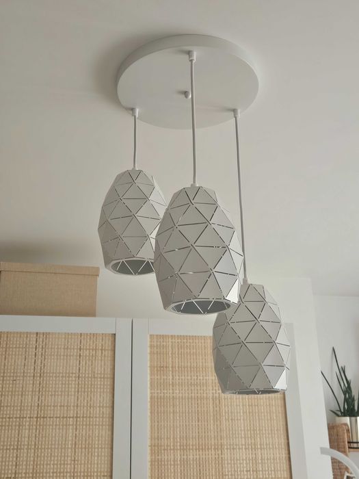 Lampa sufitowa, metalowa, biała, Harley 3