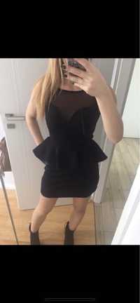 New look M mala czarna sukienka mini na studniowke