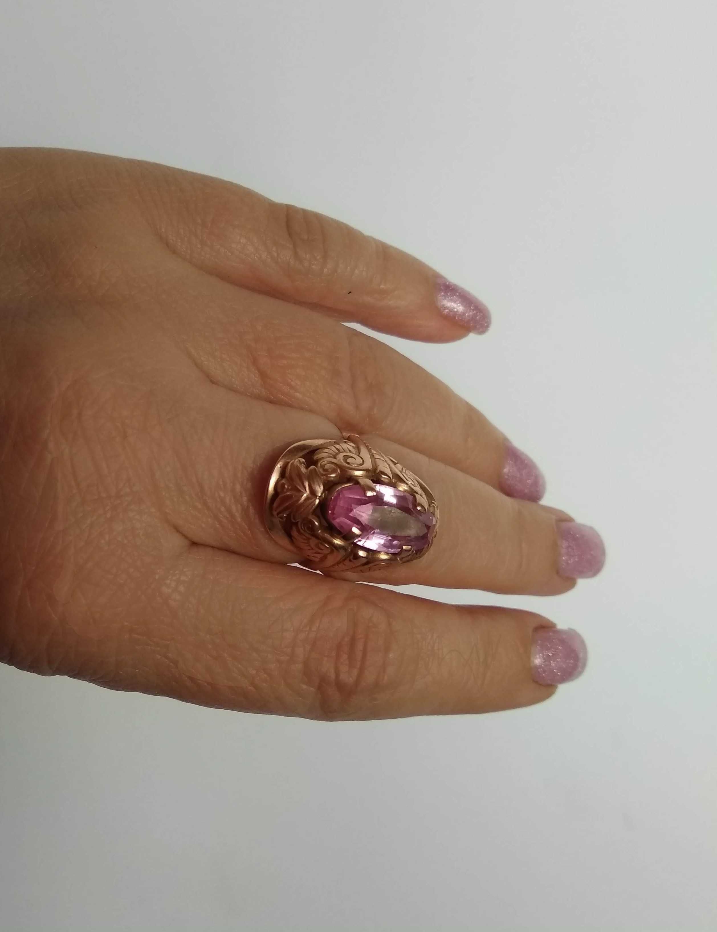 золотое кольцо ссср 583 проба перстень с рубином 7,4 гр размер 18