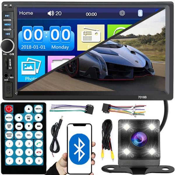 QIKtech Radio Samochodowe Bluetooth 2DIN 7" Dotykowe Polskie Menu