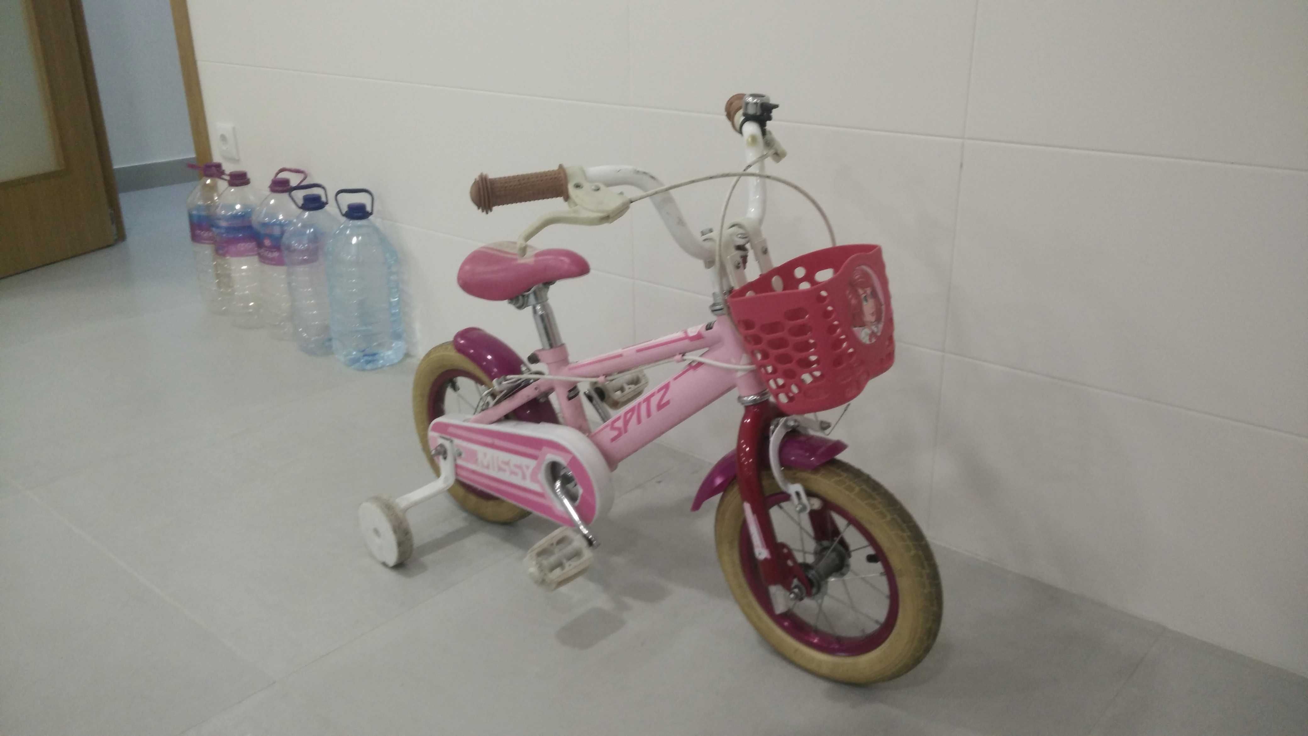 bicicleta criança com rodinhas e cesta