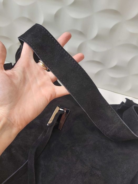 NOWA oryginalna zamszowa torebka worek CREOLE zamszowa czarna