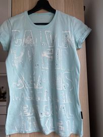 Koszulka t-shirt Calvin Klein - miętowy/turkusowy cyrkonie