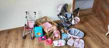 Zestaw dla dziewczynki , Baby Born + ubranka , wózki , łóżeczko