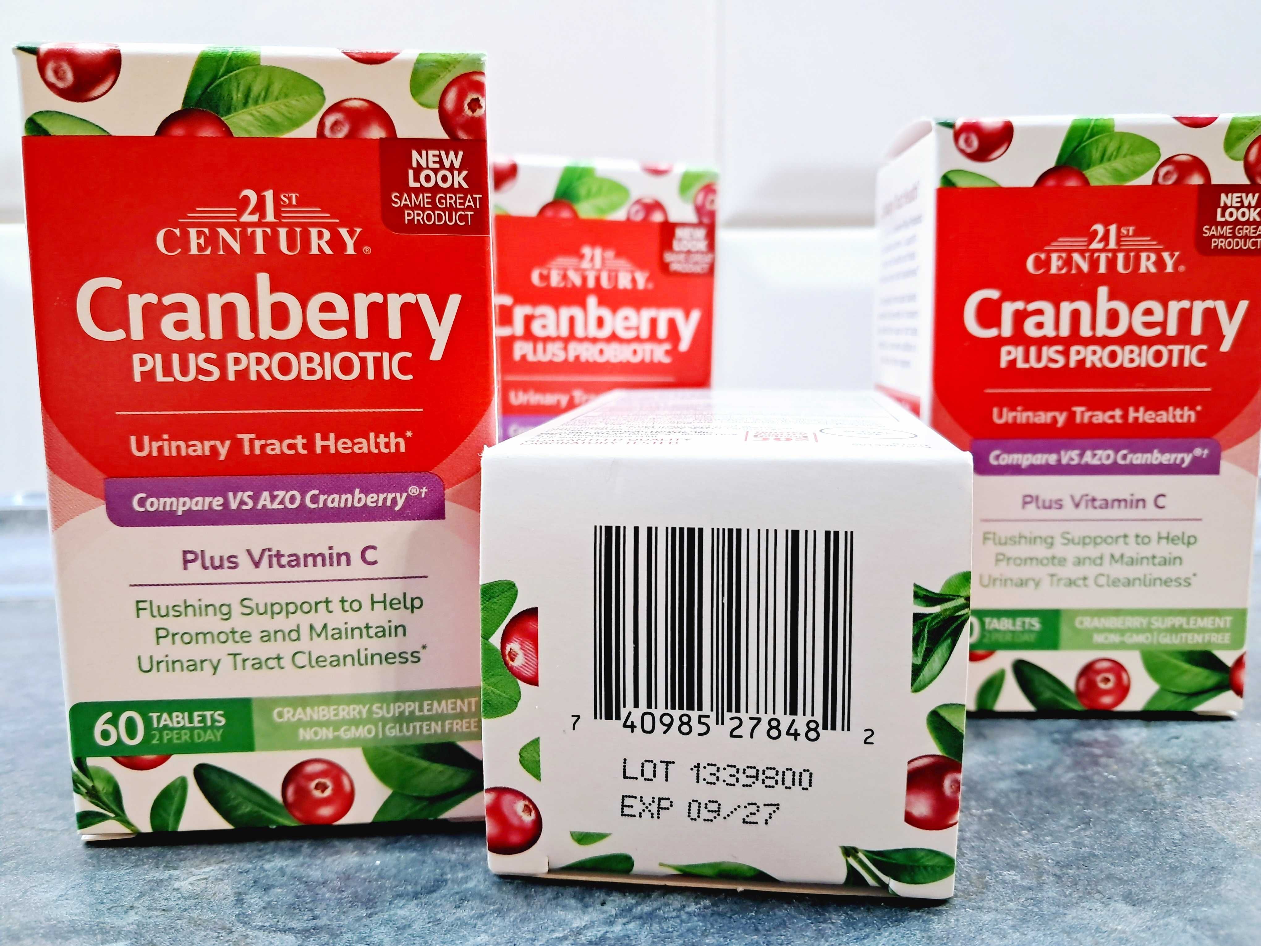 21st Century, Cranberry plus Probiotic (60 таб.), клюква + пробиотики