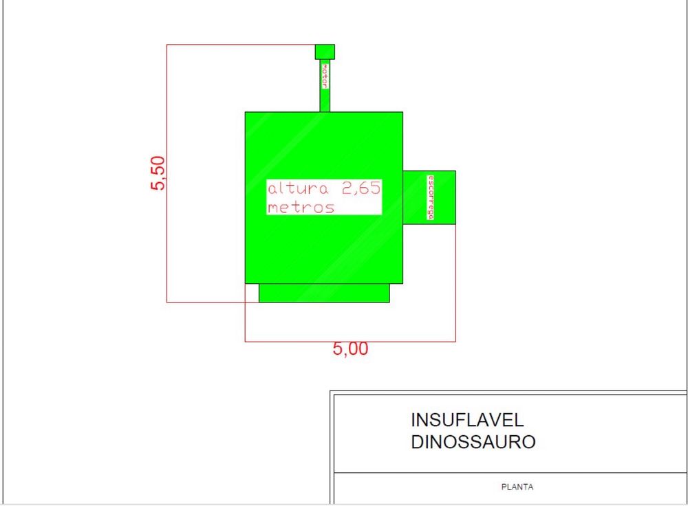 Insuflavel profissional Dinossauro