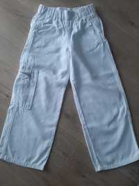 Świetne białe spodnie z szerokimi nogawkami Zara r. 134