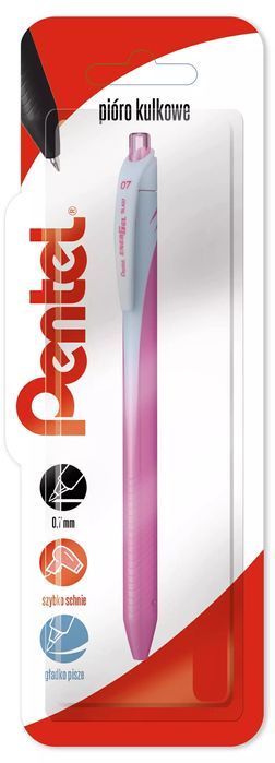 Pióro kulkowe 0.7 mm EnerGel, różowe. Pentel